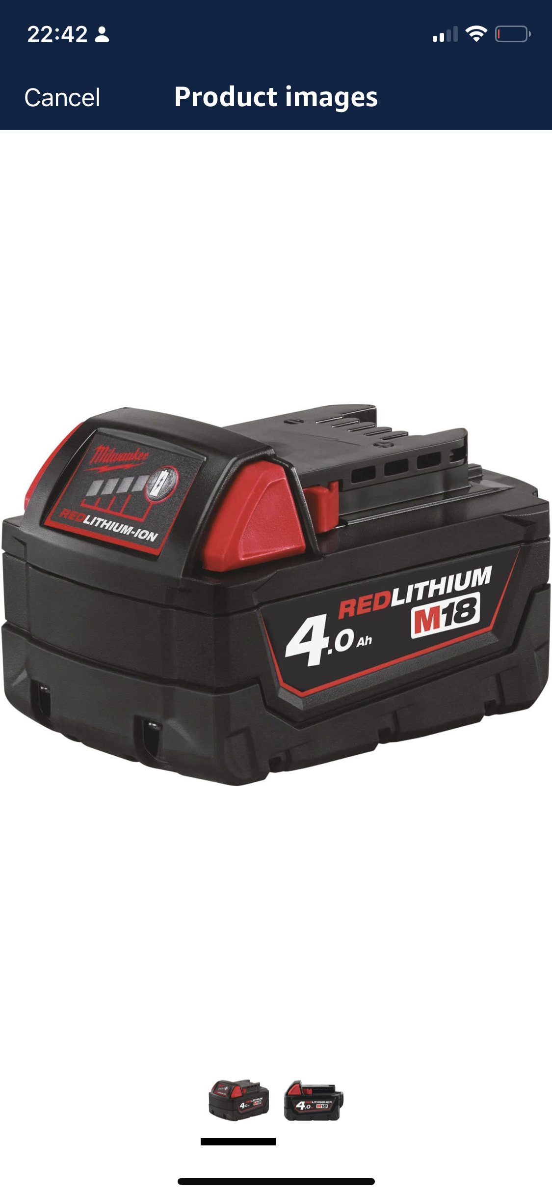 Milwaukee M18B4 4.0Ah Lithium-Ion Battery