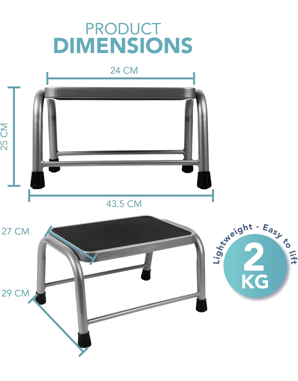 0) HEFTMAN Heavy-Duty Electrician Step Stool – 150kg Non-Slip Platform