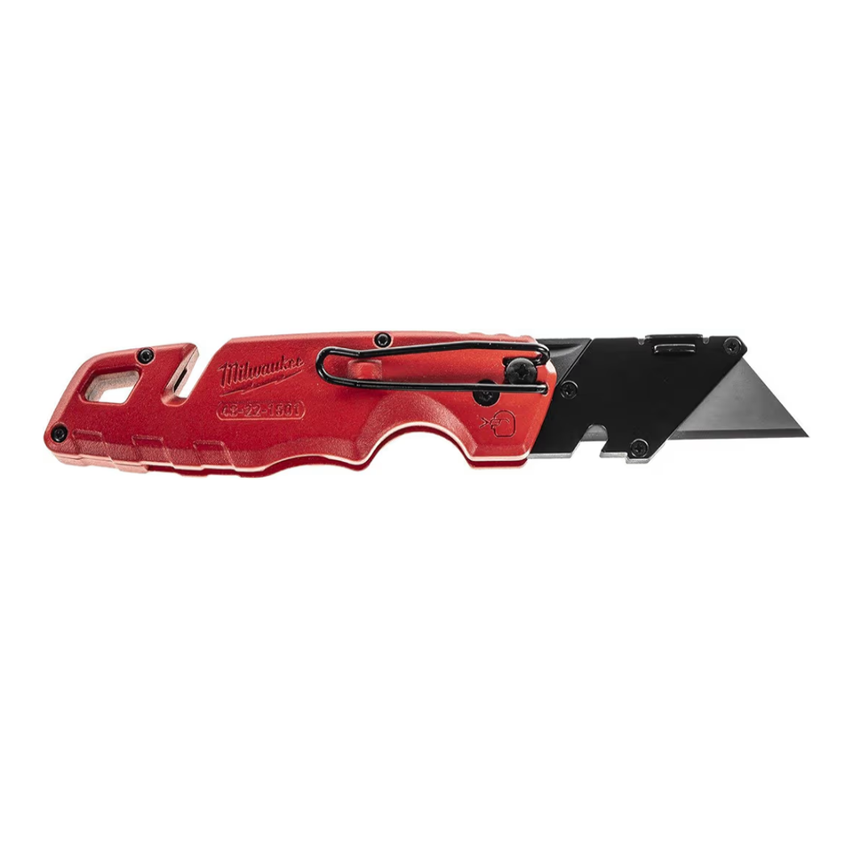 0) Milwaukee Fastback Folding Utility Knife – Quick-Change Blade, Belt Clip & One-Hand Flip