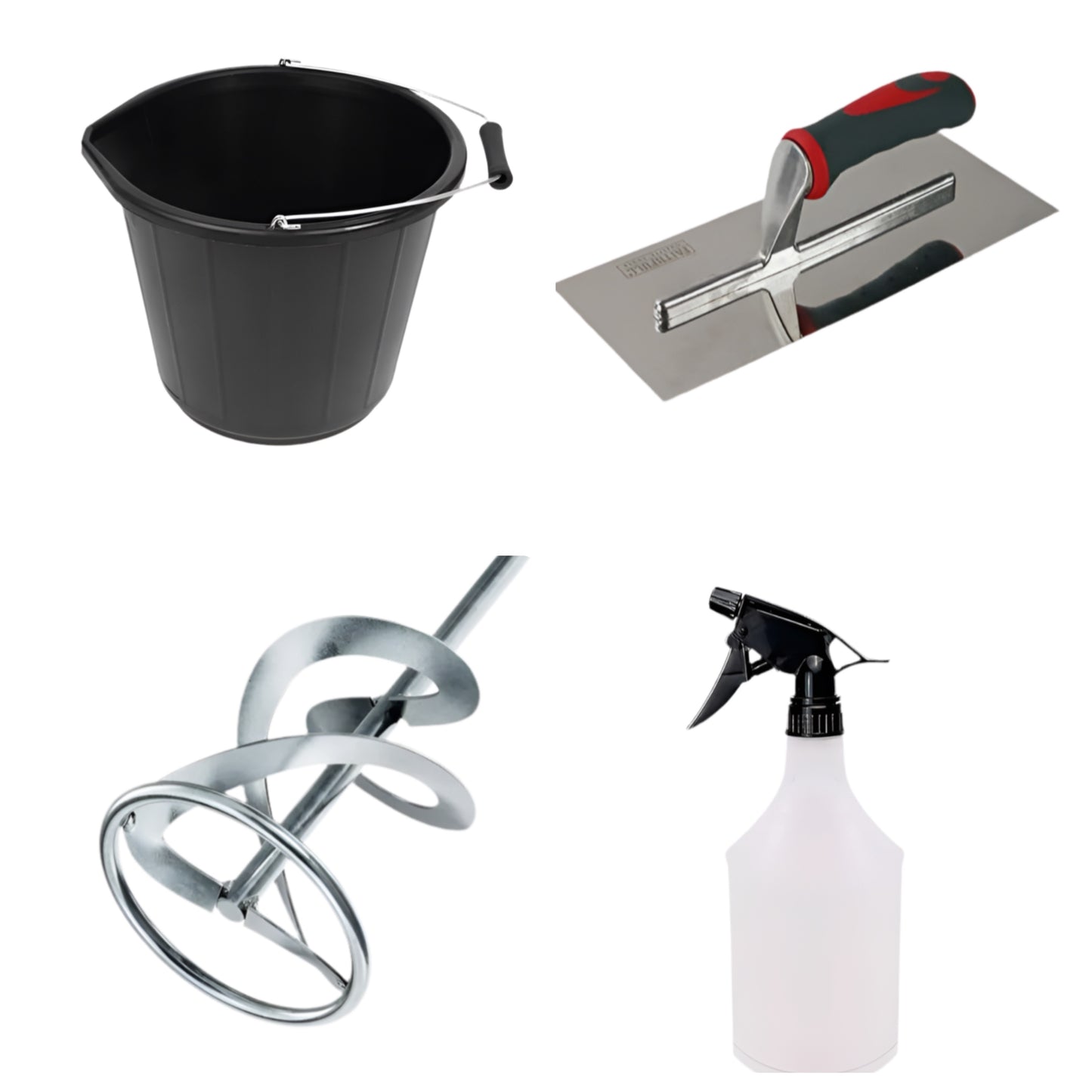 1) REWIRE PACK 2 - Bucket, Trowel, SDS Mixing Bit, 5x Rubble sack & Water Bottle (Spray chases (WET) before adding Bonding)