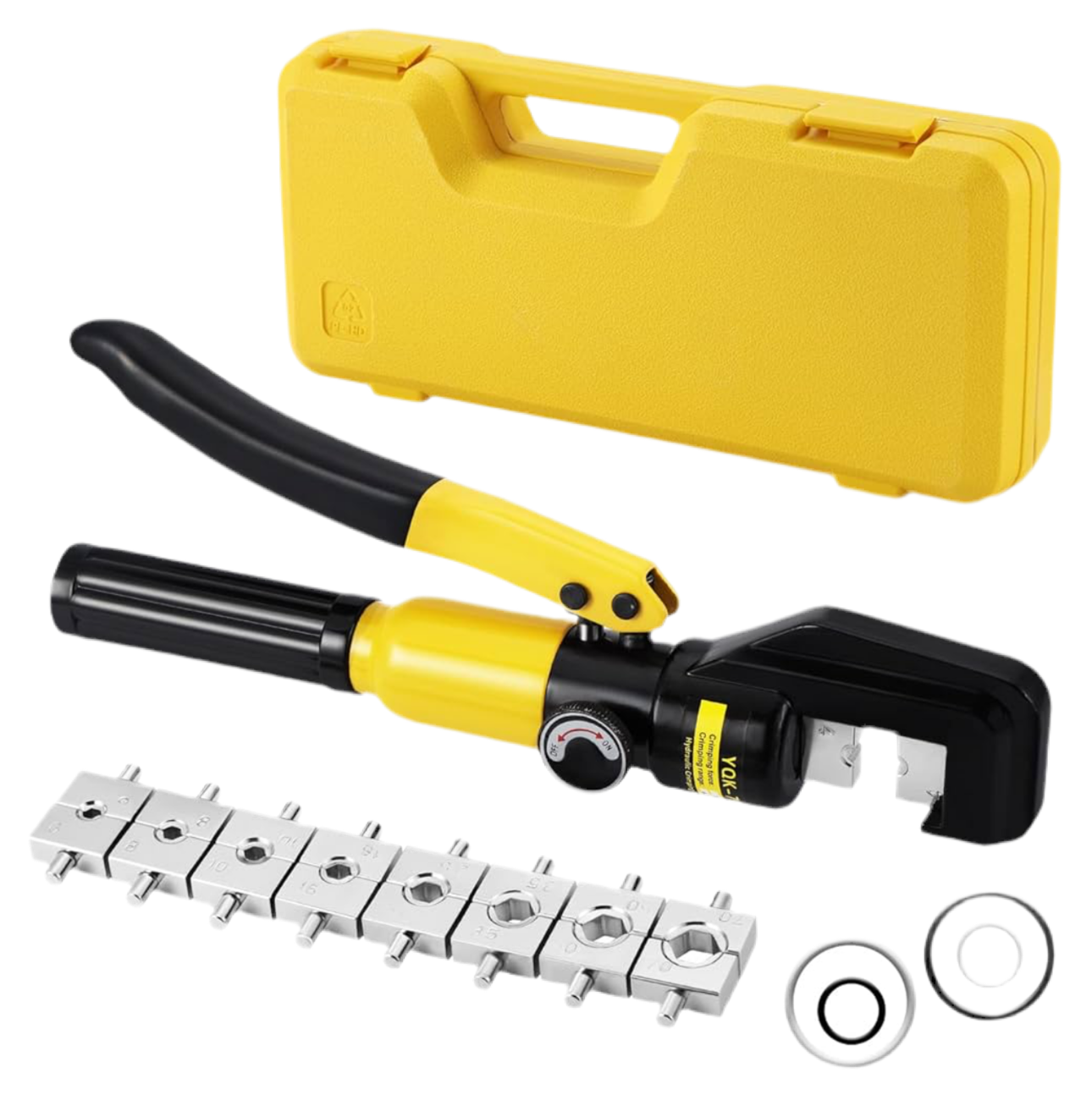 HSEAMALL 8 Tons 9 Dies Hydraulic Crimping Tool, Industrial Hydraulic Cable Lug Crimper Tool 4-70mm²