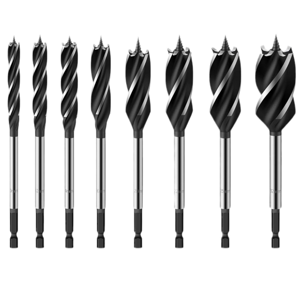 AMTOVL Wood Drill Bit Auger High-Carbon Steel Fast Drill Bit Set 8pcs 10mm,12mm,14mm,16mm,20mm,22mm,25mm,32mm