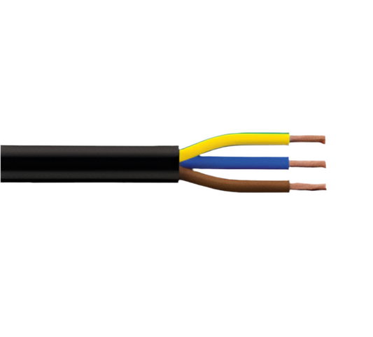 91) BLACK FLEX - 3 CORE 1MM CABLE (Per Meter)