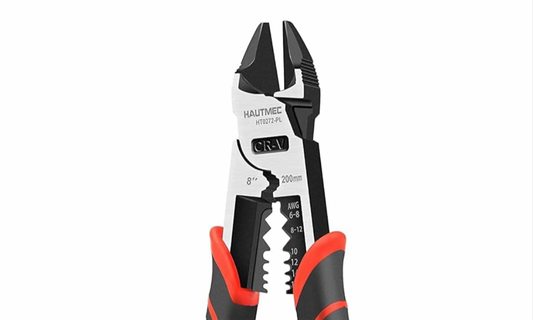 HAUTMEC 8" Wire Cutters,Pro-High Leverage Diagonal Pliers,4 in 1 Multifunction Heavy Duty Side Cutter