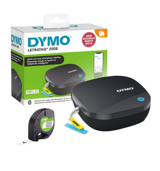 02) DYMO LetraTag 200B Bluetooth Labelling Device 2172855                       (connects to phone to Type Label)