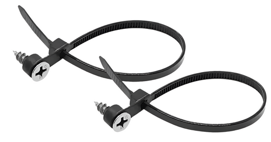 1) 100x Screw Hole Cable Ties 150mm Black