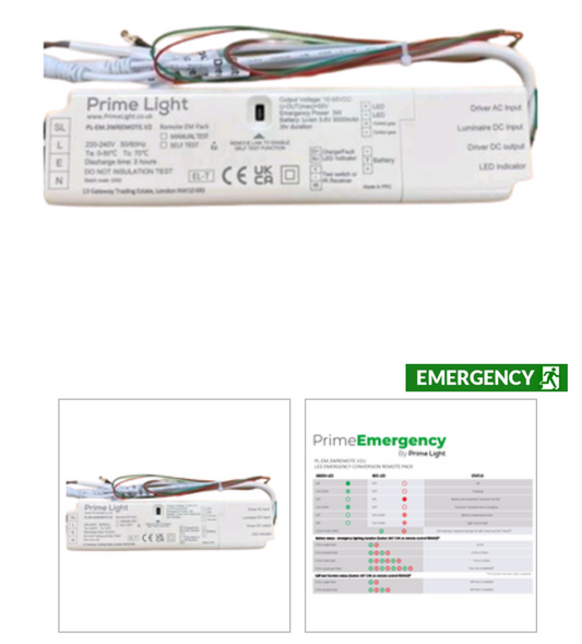 63) PRIMELIGHT Plug & Play Self-Test Emergency Pack for LED Panel