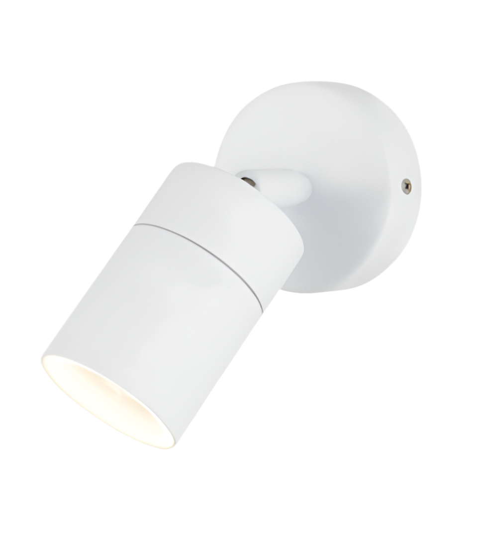 97) OUTDOOR ADJUSTABLE WALL LIGHT - WHITE (Lamp included-Warm White)