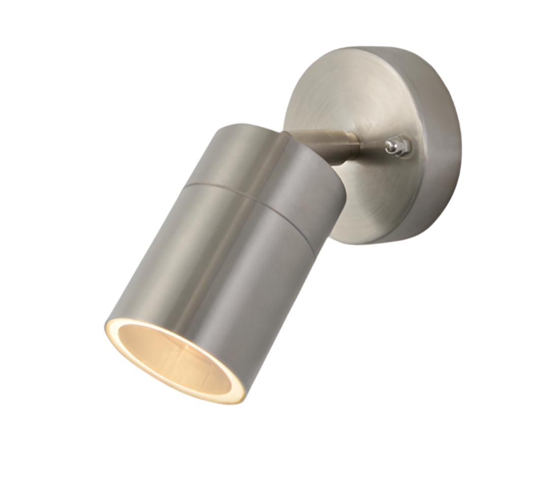 97) OUTDOOR ADJUSTABLE WALL LIGHT - NICKEL (Lamp included-Warm White)