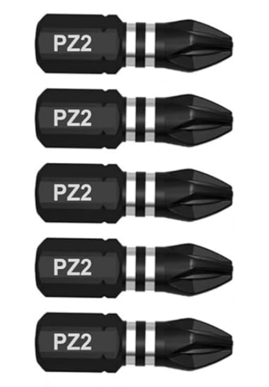 004) 5x SabreCut SCPB25_20 25mm PZ2 Impact Screwdriver Driver Bits