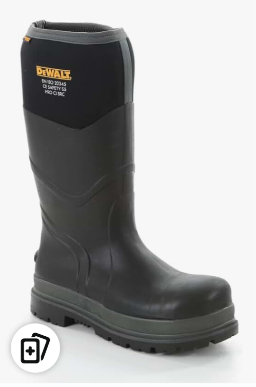 DEWALT Hobart Men's Steel Safety Toe, Steel Midsole, Waterproof, Heat Resistant, Neoprene Wellington Work Boot