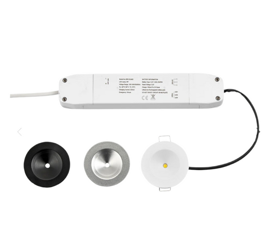 63) AXIO Mini Non Maintained LED Downlight Pin Spot Light | LED 2W 150lm | 6500K Daylight | IP20 | 3hr Emergency