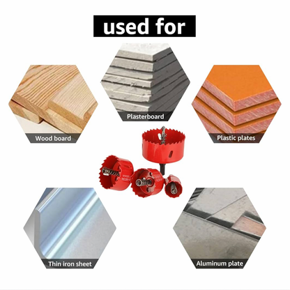 AKOLAFE Holesaw Set 13Piece Metal Hole Saw Sets 18mm to 75mm Hole Saw Drill Bit Holesaw Kit for Plastic, Wood Sheet, Plasterboard, Metal, Iron