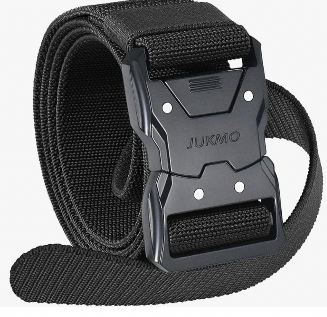 Quick Release Tactical Belt, Military Work 1.5" Nylon Web Hiking Belt with Heavy Duty Seatbelt Buckle