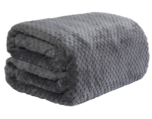 Dreamscene Luxury Waffle Honeycomb Soft Warm Throw Over Sofa Bed Blanket - 125 x 150cm - Charcoal Grey