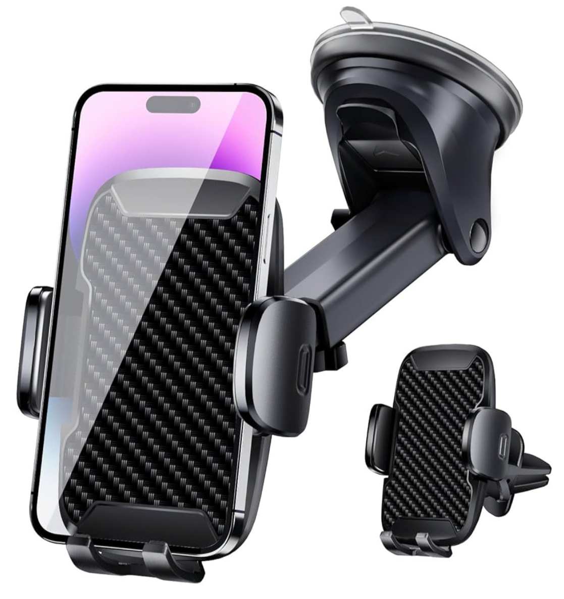 Car Phone Holder, Car Phone Mount 360° Rotation, Upgraded Version with Strong Suction Power,Car Phone Cradle for Dashboard/Windscreen/Air Vent, Car Phone Holder for all 4.0''-7.0'' phones