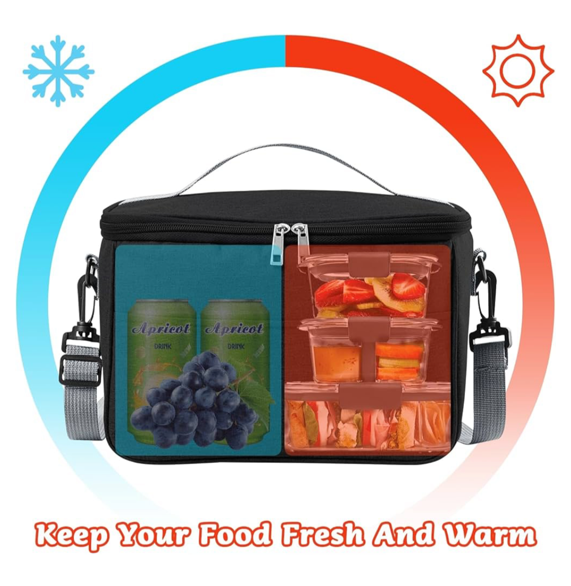 999) Lunch Bag 12.7L Large Insulated Lunch Bag (Water proof and Leak proof)