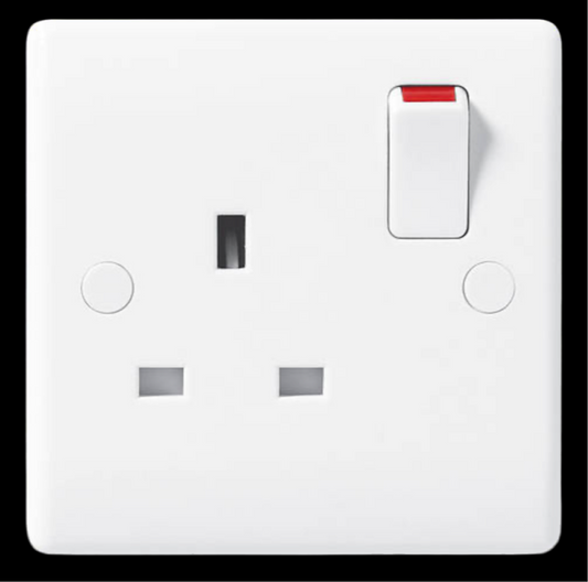 7) BG NEXUS SINGLE SWITCHED SOCKET DP WHITE (BG821)