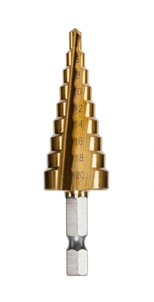 0) Best Seller - 4 to 22mm Cone Cutter (Ideal for cable entry into PVC Surface boxes) Fits impact drill