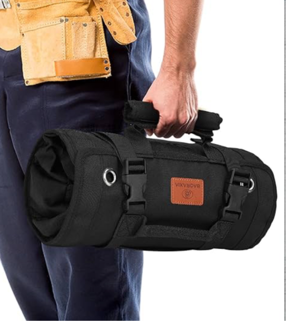 AQRAXIA Tool Bag, Roll Up Heavy Duty Tool Organizer with 2 Detachable Tool Pouch