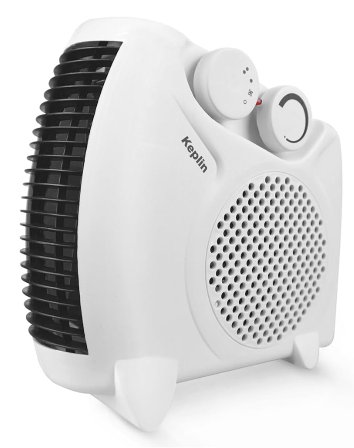 Keplin Electric Fan Heater with 2000W Power, 2 Heat Settings, Fan Setting, Safety Features & Vertical Design, Heat Protection, Thermostat, Lightweight & Portable for Home & Office