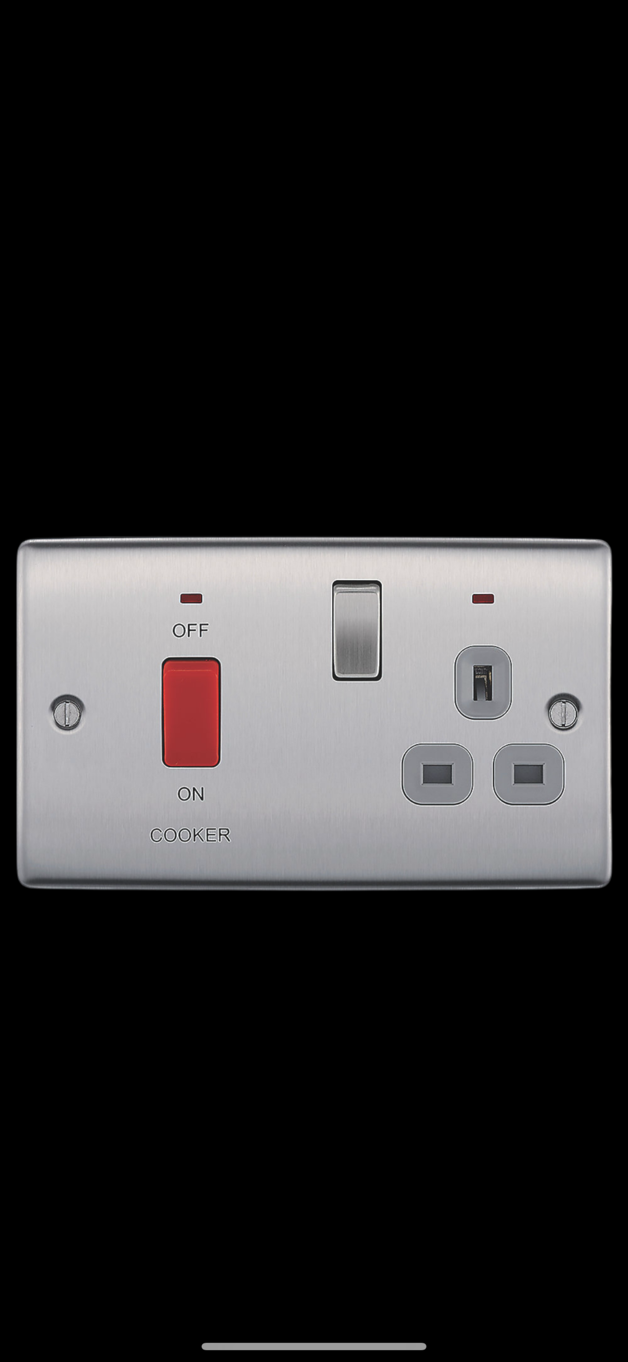 71E) BG NEXUS Cooker Isolator & Socket (Brushed Chrome)