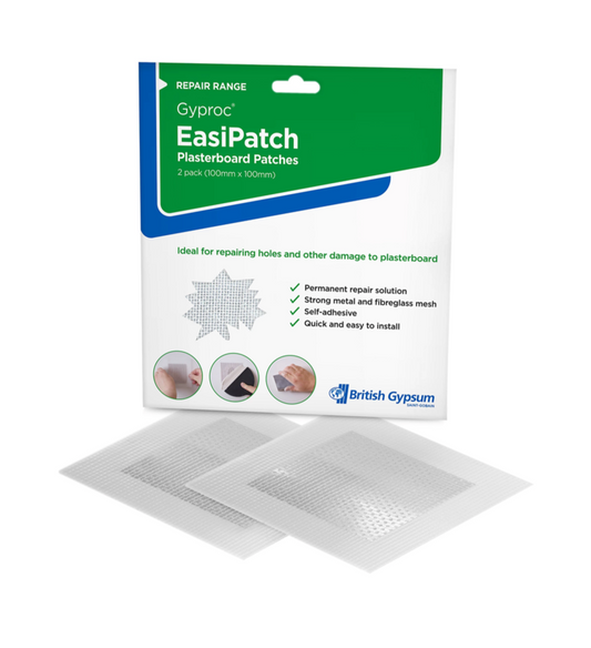 Gyproc Aluminium & fibreglass Self-adhesive Plasterboard Repair patch Pack of 2 (W)150mm