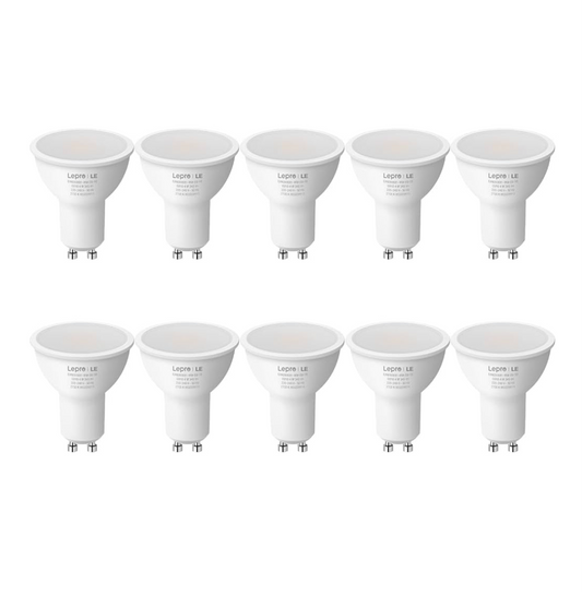 0) (Best Seller) 10x LEPRO Warm White Led GU10 Lamps (2700K-4W-345lm-50W)Non-dimmable