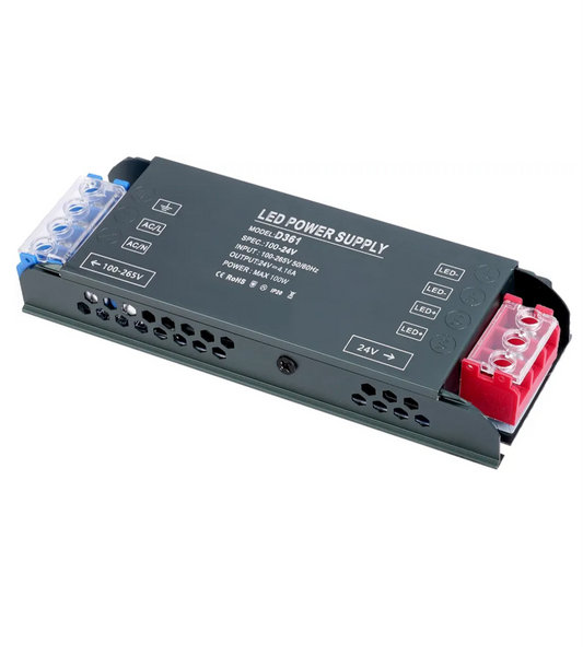 0) Best Seller - 100watt 24v LED Driver - Compact Ultra-Thin Constant Voltage Low Voltage