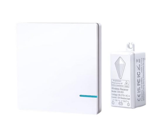 8) HEXSOLID- RF Wireless 1G Light Switch 90-240V