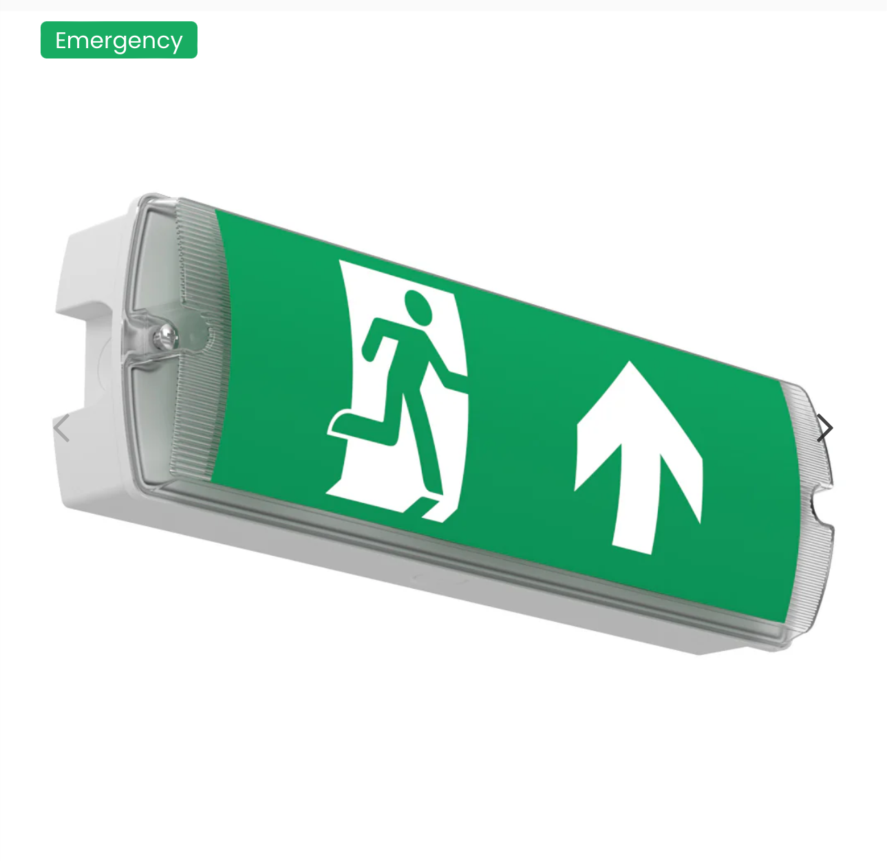 63) APEX Rectangle Fire Exit Bulkhead Light Fitting | LED 5W 220lm | 6500K Daylight White | IP65 | 3hr Emergency Function (Dual Function)