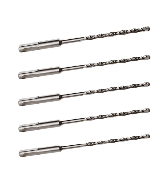 998) 5 PACK OF - 6mm x 210mm LONG SDS + PLUS MASONRY DRILL BIT, TUNGSTEN CARBIDE TIP, FOR STONE CONCRETE BRICK