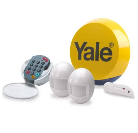 Yale HSA Essentials Alarm Kit, Battery Powered, 5 Piece Kit, Self Monitored, No Contract, Wireless, PIR Movement Sensors, Door/Window Sensor External Siren, Keypad, No Monitoring Fee