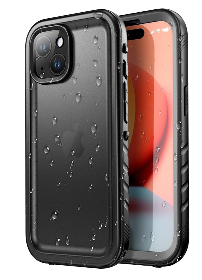 IPHONE 15 PRO MAX SHOCKPROOF & WATERPROOF - Heavy Duty Front and Back Cover [Built in Screen/Camera Protector] 360 Full Body Protective [Dustproof][IP68 Underwater] Military Bumper-6.1" Black