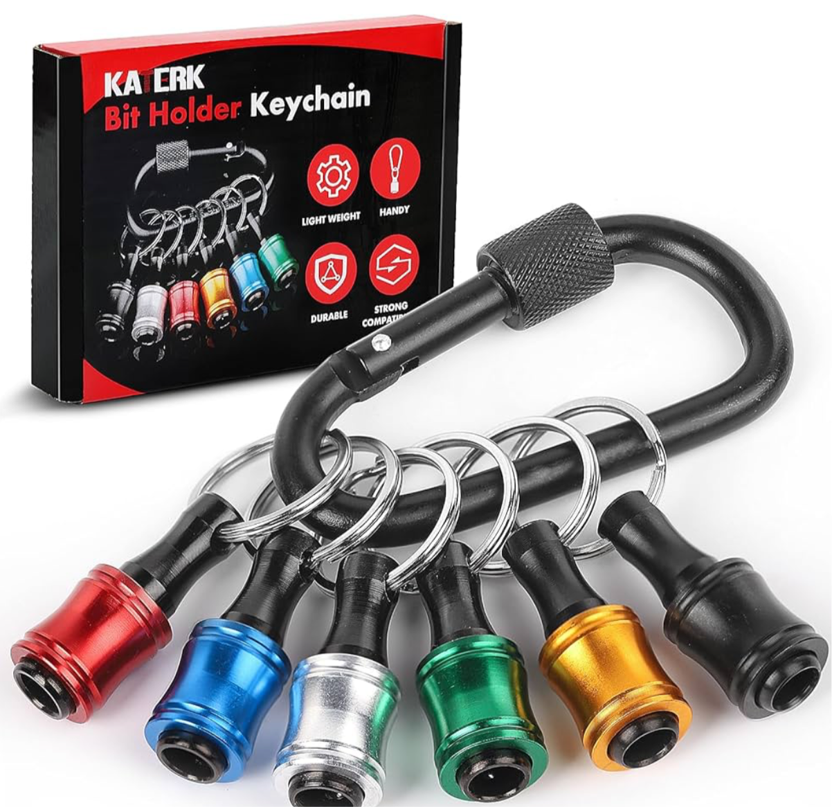 0) (Best Seller this month) 6x Hex Impact Bit Holder and Caribina (Hangs drill bits on side of Tool bag for quick access)