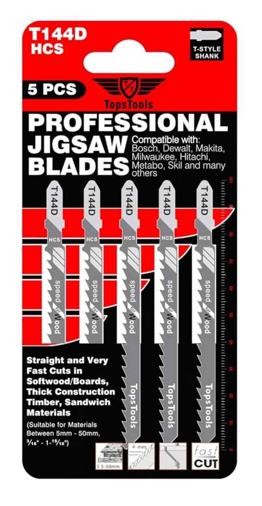 004) Wood Jigsaw bits x5