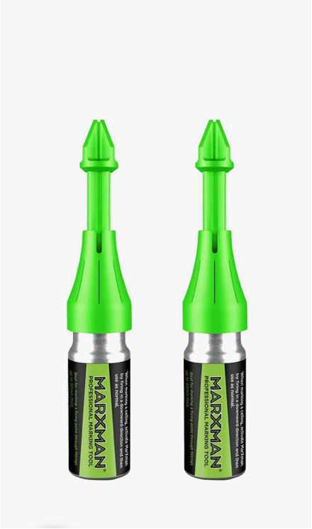 0) Best Seller - MARXMAN X2 - Apply pressure to pen, Green Chalk sprays out Marking places pens or pencil won’t fit.