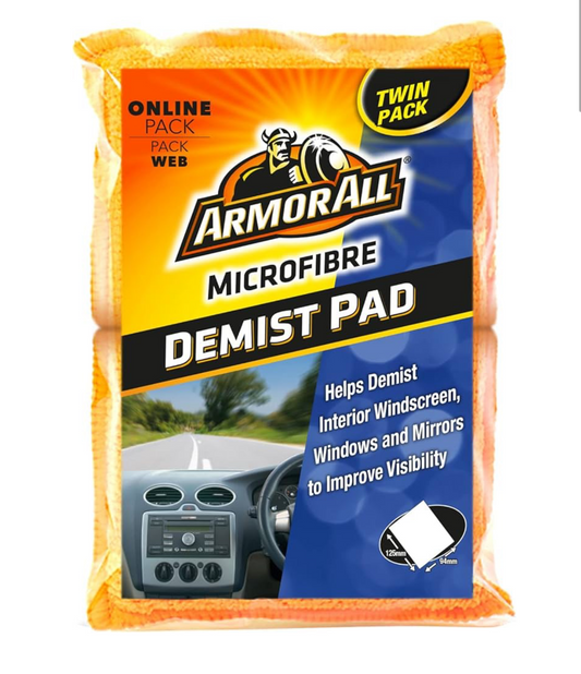 Microfibre Car Demist Pad, Set of 2, Quick Demisting for Clear Vision, Gentle and Scratch-Free Cleaning, Designed for Windscreen, Windows and Mirrors