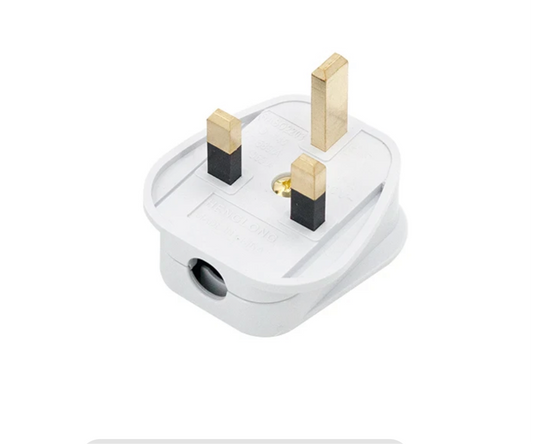 7A) Plug Top - 13A Fuse Fitted-White