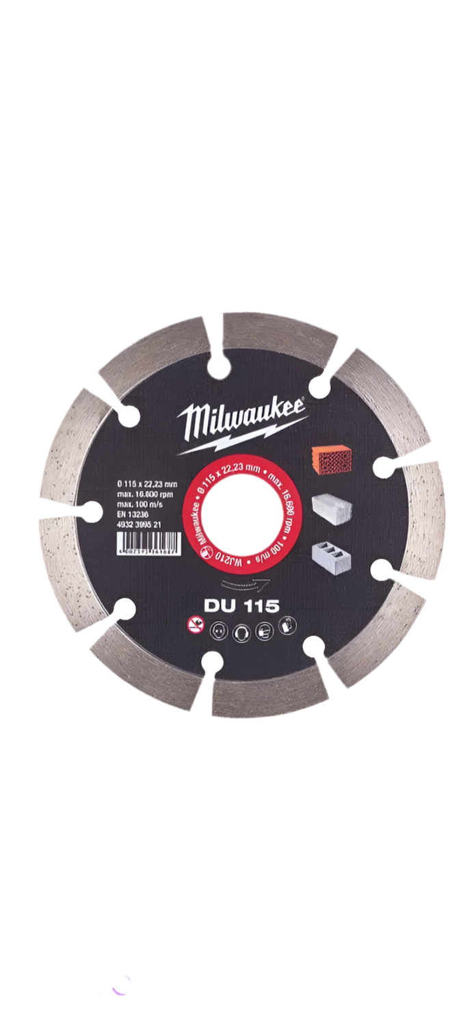 51) 1x Milwaukee 115mm x 22.23mm Angle Grinder Diamond Blade  (Brick)