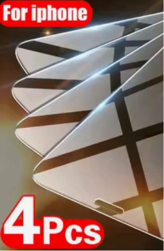 2x Mobile Phone Screen Protector - Tempered Glass for iPhone 11 12 13 14 15 Pro XR X XS Max Screen Protector on for iPhone 12 13 Mini 7 8 6 Plus SE Glass