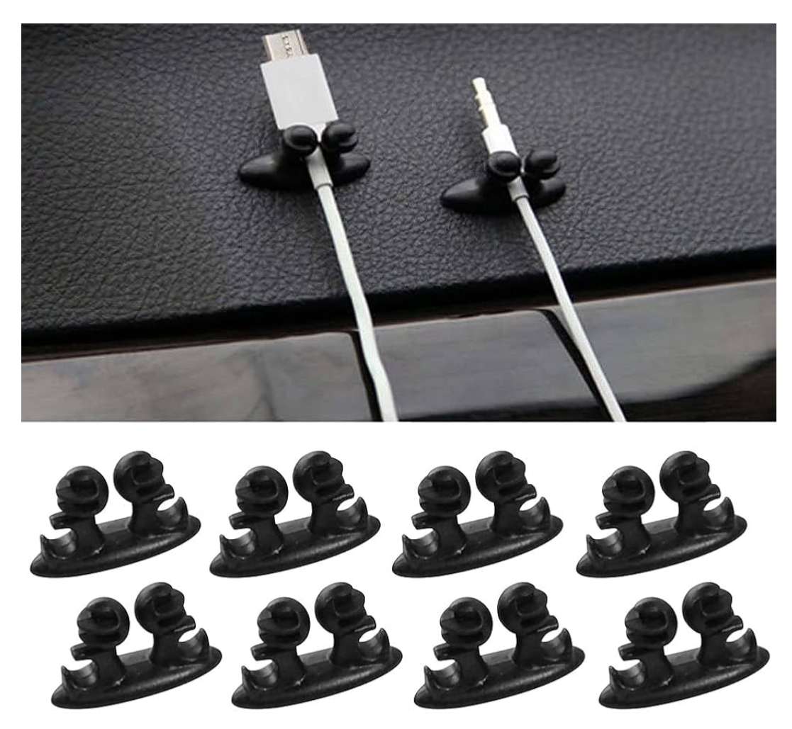 Car Wire Cable Holder Tie Clip Organizer Adhesive Car Charger Line Clasp Clamp USB Cable Holder Car Clip Accessories 8Pcs/Lot