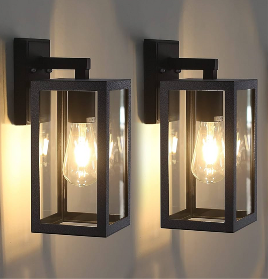 97) 2X BLACK WALL LAMP (Includes Vintage Lamp X2 - Warm White)