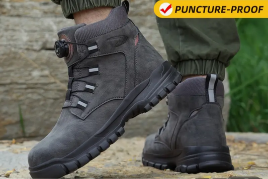 Black Comfortable Steel Toe Caps Safety Boots - Lightweight, Durable puncture proof