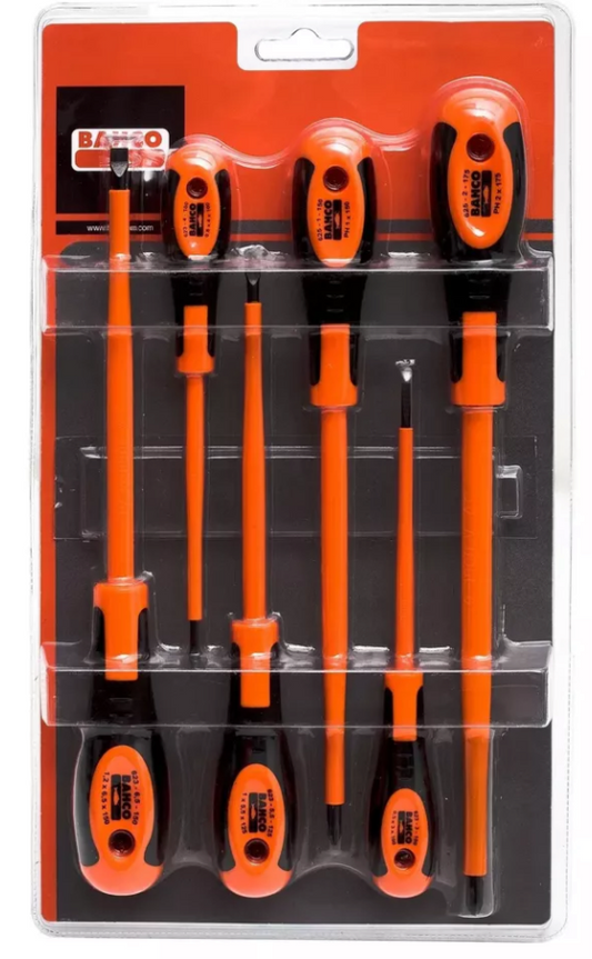 Bahco 620-6 VDE 1000v Insulated 6 Piece Screwdriver Slotted & Phillips Set