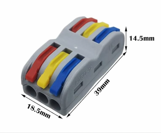 1) 13x 3way Conductor  Connectors, 3 Way 6 Port Lever Quick Spring Connector