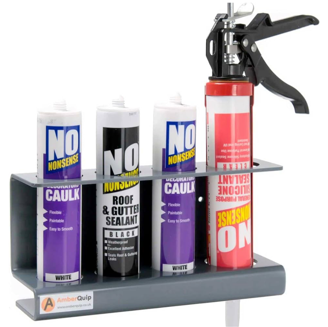 Silicone Sealant & Caulk Gun Holder. Rack for Van & Workshop holds Mastic Tubes.