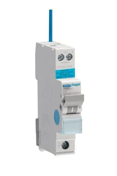 21) HAGER 6A, 1-Pole, 6kA B-Curve RCBO