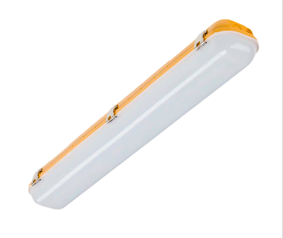 998) LED 2FT 100V PRE FLEXED WITH BOX WEATHERPROOF SITE LIGHT YELLOW (Non Emergency)