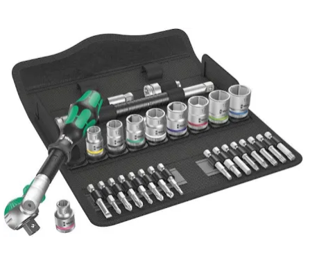 Wera 8100 SB 6 Zyklop Speed 3/8" Multifunction Ratchet & Socket Set, Metric, 29pc